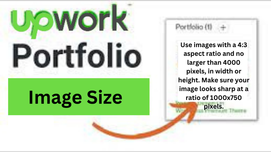 Screen displaying updated image size requirements for Upwork portfolio submissions.